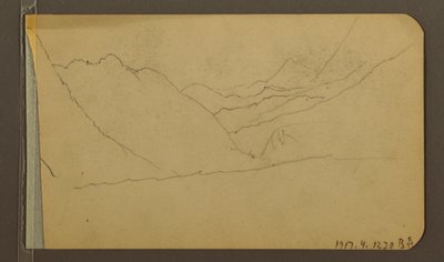Dibujo, Valle; Verso: Pico de montaña, 1889 de Frederic Edwin Church