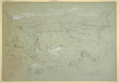 Dibujo, Valle de El Yemen, 20 de febrero de 1868 de Frederic Edwin Church