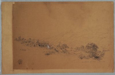 Dibujo, Valle con el aserradero McAllisters, Colombia, junio de 1853 de Frederic Edwin Church