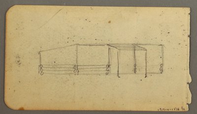 Dibujo, Verso: diagrama de cabina, posiblemente 1878 de Frederic Edwin Church