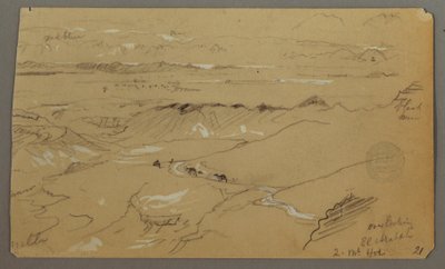 Dibujo, Vista de Wady el-Arabah, 20 de febrero de 1868 de Frederic Edwin Church