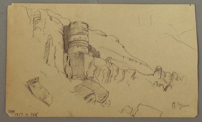 Dibujo, Vista de Wady el-Arabah, 20 de febrero de 1868 de Frederic Edwin Church