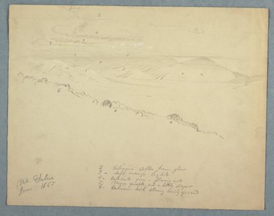 Dibujo, Vista desde Mount Salus, Jamaica, junio de 1865 de Frederic Edwin Church
