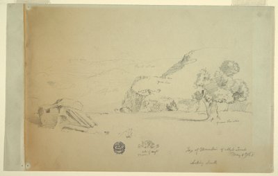 Dibujo, Vista desde la colina al oeste del suk wadi, 4 de mayo de 1868 de Frederic Edwin Church