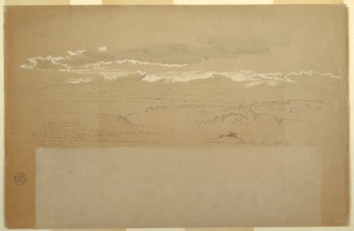 Dibujo, Vista de la cordillera, Ecuador, 27 de junio de 1857 de Frederic Edwin Church