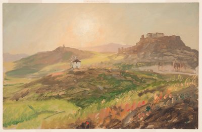 Dibujo, Vista de la Acrópolis, Atenas, abril de 1869 de Frederic Edwin Church