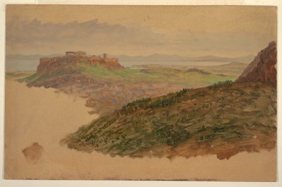 Dibujo, Vista de la Acrópolis desde el monte Licabeto, Atenas, abril de 1869 de Frederic Edwin Church