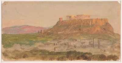 Dibujo, Vista de la Acrópolis desde el sur, Atenas, abril de 1869 de Frederic Edwin Church