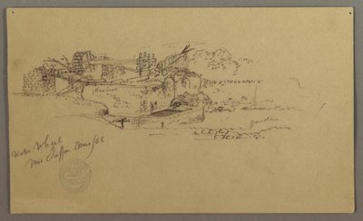 Dibujo, Noria con una pila en un jardín, Jaffa, Palestina [Tel Aviv, Israel], marzo de 1868 de Frederic Edwin Church