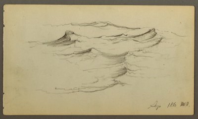 Dibujo, Olas, 1860 de Frederic Edwin Church