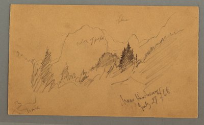 Dibujo, Picos boscosos, 27 de julio de 1868 de Frederic Edwin Church