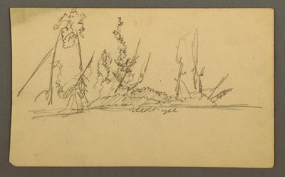 Dibujo, Isla arbolada, posiblemente 1877 de Frederic Edwin Church