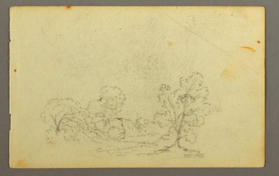 Dibujo, Paisaje boscoso, posiblemente 1845 de Frederic Edwin Church
