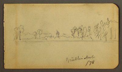 Dibujo, Orilla arbolada, 1878 de Frederic Edwin Church