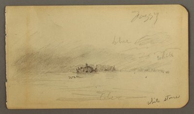 Dibujo, Orilla arbolada con niebla, posiblemente 1878 de Frederic Edwin Church