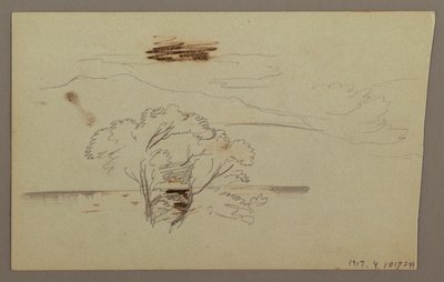 Dibujo, Ladera boscosa, Colina, 1863 de Frederic Edwin Church
