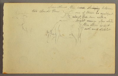 Dibujo, rayos entre nubes, toros, posiblemente 1877 de Frederic Edwin Church