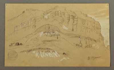 El valle de Yemen, Arabia: pared de roca de Frederic Edwin Church