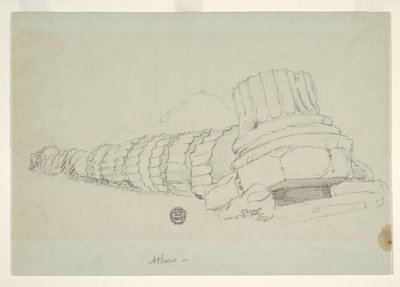 Columna caída del Templo de Zeus Olímpico, Atenas de Frederic Edwin Church