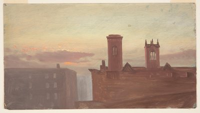 Tejados al amanecer, Calle 10, Nueva York, NY de Frederic Edwin Church