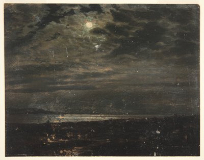 Costa iluminada por la luna (Posiblemente Maine) de Frederic Edwin Church