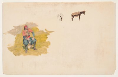 Cercano Oriente, hombre; burro de Frederic Edwin Church