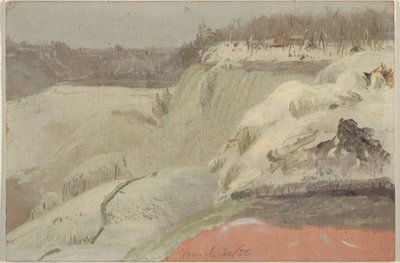 Cataratas del Niágara en la nieve, vistas desde Goat Island de Frederic Edwin Church