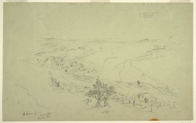 Siloé y Jerusalén, esquina sureste de las murallas vistas desde el Monte de los Olivos [Jerusalén y Silwan, Jerusalén Este, Israel] de Frederic Edwin Church
