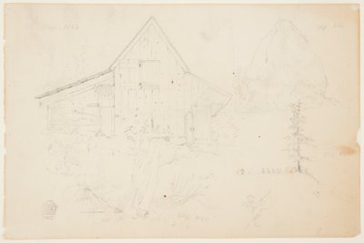Boceto de un granero y un pajar de Frederic Edwin Church