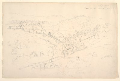 Boceto de un paisaje de Catskill (Vista del Kaanterkill) de Frederic Edwin Church