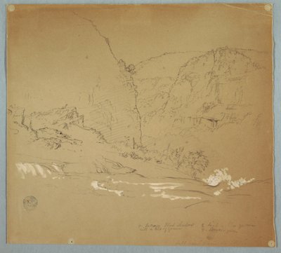 Riachuelo que lleva al borde de las cataratas cerca de Hacienda Chillo, Ecuador de Frederic Edwin Church
