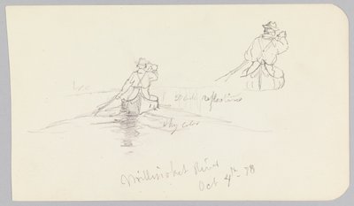 Estudios de un hombre remando en canoa en el río Millinocket de Frederic Edwin Church