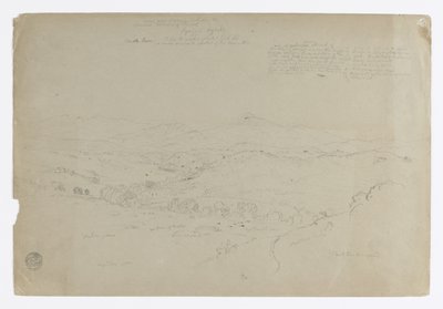 Estudio. Paisaje con el monte Puracé. Boceto. Paisaje de Frederic Edwin Church