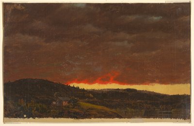 Atardecer, Valle del Hudson de Frederic Edwin Church