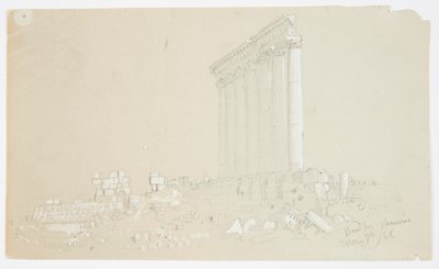 Templo de Júpiter al amanecer, Baalbek de Frederic Edwin Church