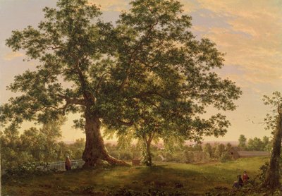 El Roble de la Carta en Hartford, c.1846 de Frederic Edwin Church