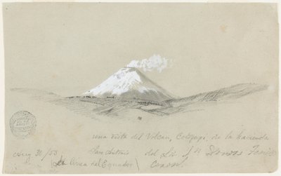 Vista de Cotopaxi desde la Hacienda San Antonio, Ecuador de Frederic Edwin Church