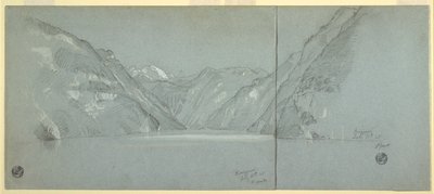 Vista del lago Königssee con el Falkenstein, cerca de Berchtesgaden, Baviera, Alemania, Parte 2 de Frederic Edwin Church