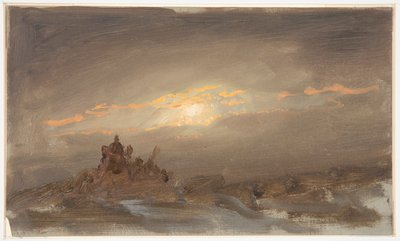 Paisaje de invierno a la luz de la luna de Frederic Edwin Church