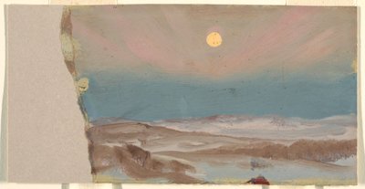 Paisaje de invierno con luna llena de Frederic Edwin Church
