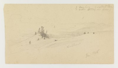 Colina arbolada, Valle montañoso, Sol de Frederic Edwin Church