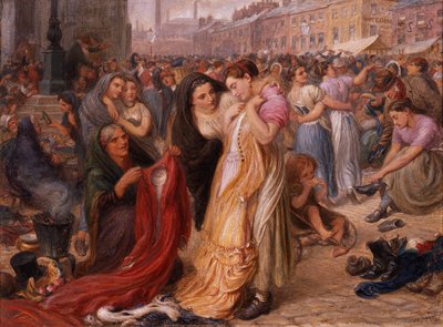 Factory Girls en la Feria de Ropa Vieja, Knott Mill de Frederic James Shields
