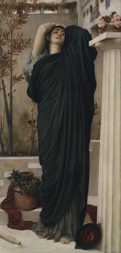 Electra en la tumba de Agamenón (óleo sobre lienzo) de Frederic Leighton