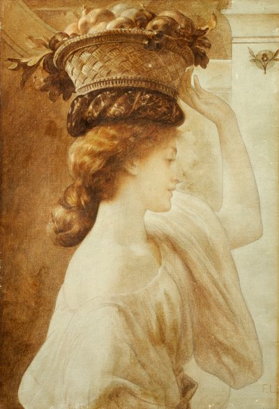 Eucharis: Una niña con una cesta de frutas de Frederic Leighton