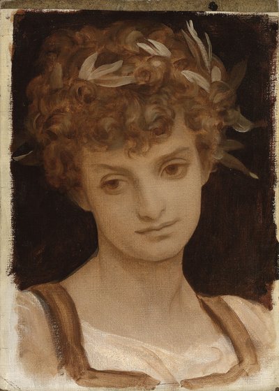 Estudio de la cabeza de una niña de Frederic Leighton