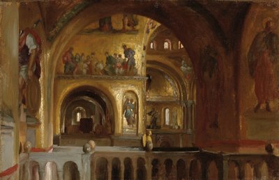 El Interior de la Basílica de San Marcos, Venecia de Frederic Leighton