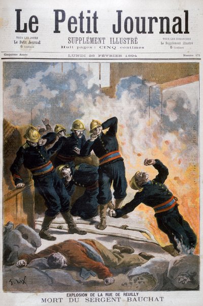 Muerte del Sargento Bauchat, Rue de Reuilly, París, 1894 de Frederic Lix