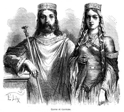 Rey Clodoveo I y Reina Clotilde de los Francos, finales del siglo V - principios del siglo VI de Frederic Lix