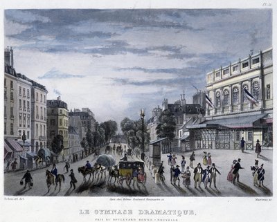 Le Gymnasium dramatique - en “París en 1832” por Martens de Frederic Martens