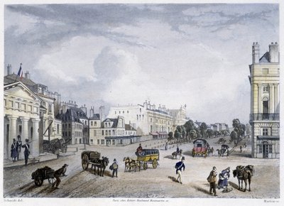 El bulevar del Templo - en “París en 1832” de Martens de Frederic Martens